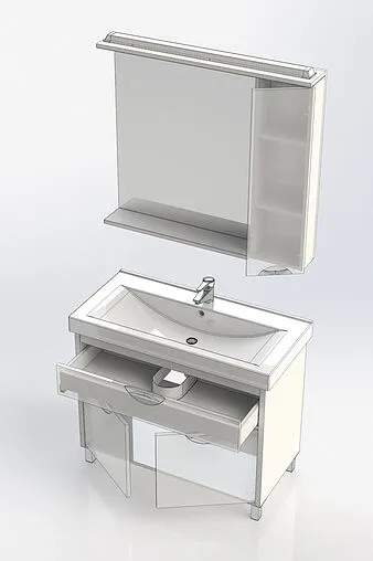 Шкаф-зеркало Aquanet Гретта 100 R белый 00179208