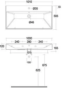 Раковина Kludi Resa 100 белый 59WW10143 Раковина Kludi Resa 100 белый 59WW10143, 2
