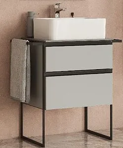 Тумба-умывальник подвесная Roca Domi 60 серый матовый ZRU9307873+ Тумба-умывальник подвесная Roca Domi 60 серый матовый ZRU9307873+, 1