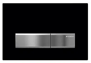 Клавиша смыва для унитаза Geberit Sigma 50 115.788.DW.5 кнопки/нерж. сталь, рамка/черный глянцевый Клавиша смыва для унитаза Geberit Sigma 50 115.788.DW.5 кнопки/нерж. сталь, рамка/черный глянцевый, 1