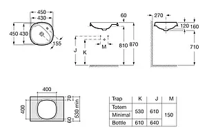 Раковина Roca Beyond 45 белый 3270B7000, 2