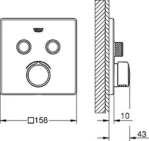 Смеситель для ванны скрытого монтажа Grohe Grohtherm SmartControl хром 29148000, 2