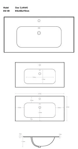 Раковина Aquanet Flat 80 черный матовый 00329255