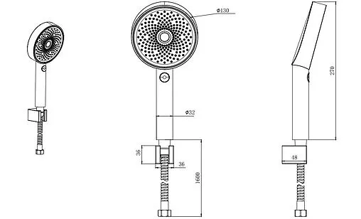 Душевой набор Aquatek Вега чёрный матовый AQ2030MB