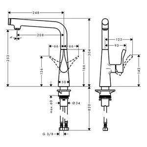 Смеситель для кухни Hansgrohe Metris Select M71 260 1jet хром 73811000, 2