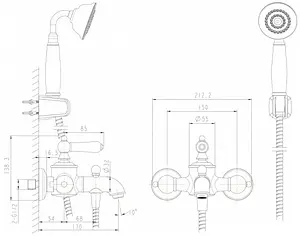 Смеситель для ванны Bravat Art хром F675109C-B, 2