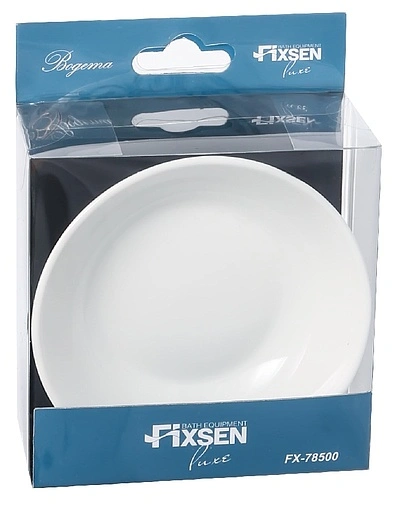 Мыльница Fixsen Bogema хром/белый с рисунком FX-788