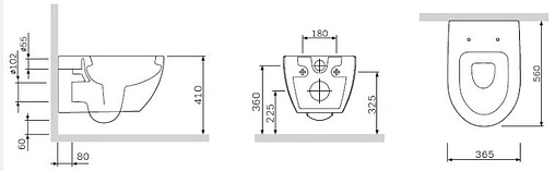 Унитаз подвесной Am.Pm Awe белый C111738WH