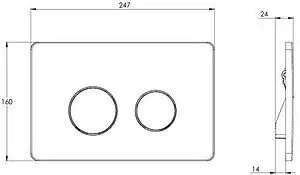 Клавиша смыва для унитаза Azario AZ-8200-0084/AZ-P57-0120 хром глянцевый, 2