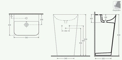 Раковина ISVEA Sott'Aqua 50 слоновая кость 10SQ37001-2K
