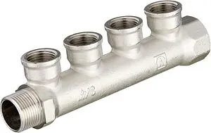 Коллектор распределительный проходной 4 отвода ¾&quot;в/н x ½&quot;в Valtec VTc.550.N.0504, 3