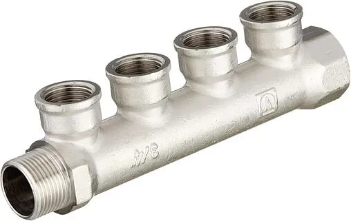 Коллектор распределительный проходной 4 отвода ¾&quot;в/н x ½&quot;в Valtec VTc.550.N.0504