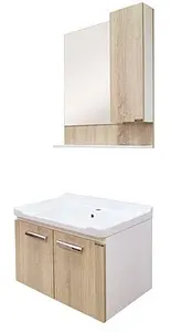 Тумба-умывальник подвесная Comforty Рига 70 дуб сонома/белый 00004142215CF, 5