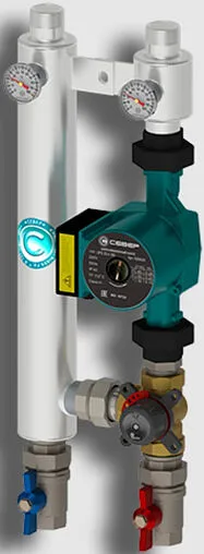 Насосный модуль с 3-х ходовым смесительным клапаном 1&quot;в х 1&quot;н Север-R-S25/4(Aisi) 1955092 с насосом Север-UPS 25-4