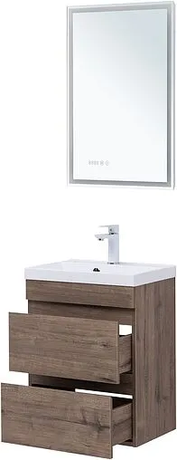Тумба под умывальник подвесная Aquanet Нота New 50 дуб веллингтон/табак 00334190