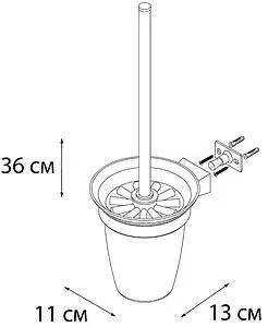 Ёршик для унитаза Fixsen Trend чёрный матовый FX-97813 Ёршик для унитаза Fixsen Trend чёрный матовый FX-97813, 2
