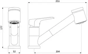 Смеситель для кухни с выдвижным изливом Damixa Origin Evo хром 820710000 Смеситель для кухни с выдвижным изливом Damixa Origin Evo хром 820710000, 2