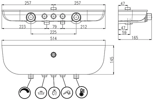 Душевая система со смесителем для ванны Rav Slezak Murray хром MU253.5/5SC