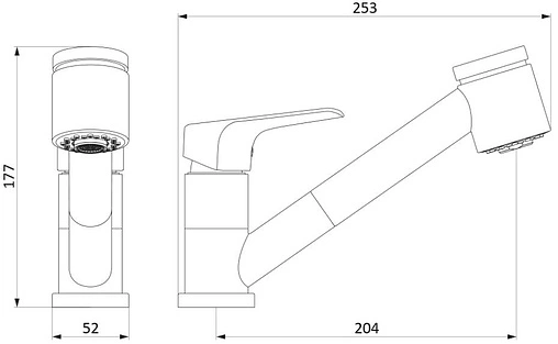 Смеситель для кухни с выдвижным изливом Damixa Origin Evo хром 820710000