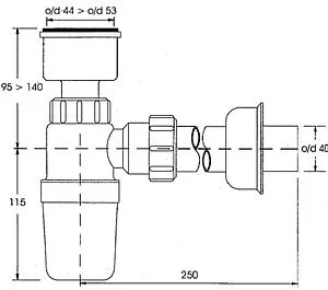 Сифон для писсуара Mc Alpine HC2P-40, 2
