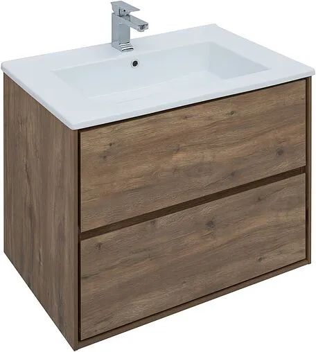 Тумба под умывальник подвесная Aquanet Милан 85 дуб рустикальный 00339968