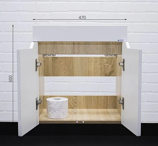 Тумба-умывальник подвесная Айсберг Мечта 50 белый/дуб сонома DM2315T+4607152361544