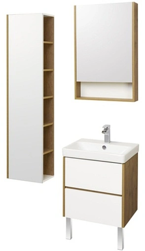 Тумба-умывальник Aquaton Сканди 55 белый/дуб рустикальный 1A2517K0SDZ90