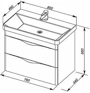 Тумба-умывальник Aquanet Орлеан 80 белый 00183082+00182312, 2