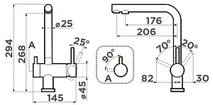 Смеситель для кухни с подключением к фильтру Omoikiri Nagano-BE ваниль/хром 4994044, 2