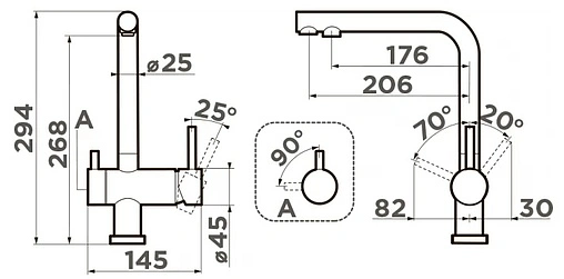 Смеситель для кухни с подключением к фильтру Omoikiri Nagano-BE ваниль/хром 4994044