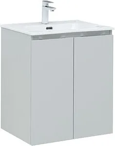 Тумба-умывальник подвесная Aquanet Алвита New 60 серый 00277524+00254363, 1