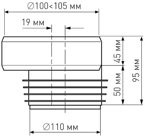 Манжет для унитаза эксцентриковый Wirquin 19мм 70717581