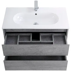 Тумба-умывальник подвесная BelBagno KRAFT 100 Cemento Grigio KRAFT-1000-2C-SO-CG+, 4