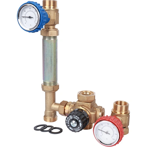 Насосный модуль с термостатическим смесительным клапаном 1&quot;н х ¾&quot;в Stout SDG-0002-002001 без насоса