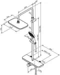 Душевая система со смесителем для душа Damixa Merkur хром 940730000, 2