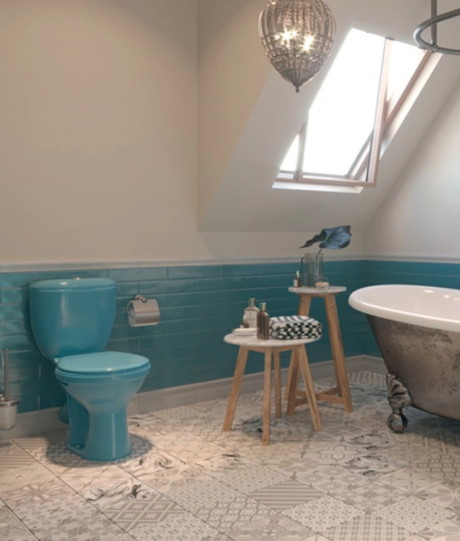 Унитаз-компакт Santeri Воротынский голубой 1.P401.7.S06.00B.F