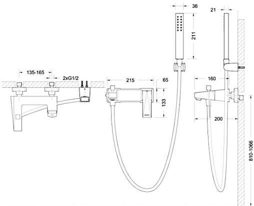 Смеситель для ванны Bravat Iceberg хром F676110C-B-RUS