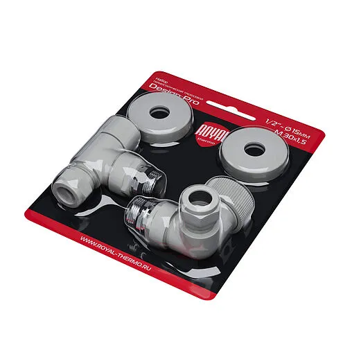 Комплект вентилей терморегулирующих трехосевых 15x1.0 x ½"н Royal Thermo Design Pro белый RATVXT11215WH Комплект вентилей терморегулирующих трехосевых 15x1.0 x ½"н Royal Thermo Design Pro белый RATVXT11215WH