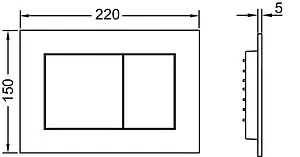 Клавиша смыва для унитаза TECEnow 9240407 черный матовый Клавиша смыва для унитаза TECEnow 9240407 черный матовый, 2