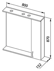 Шкаф-зеркало Aquanet Донна 80 R дуб белый 00169039, 2