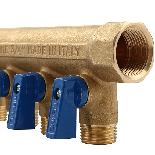 Коллектор запорный проходной 4 отвода ¾&quot;в/н x ½&quot;к Tiemme NINO 1820016