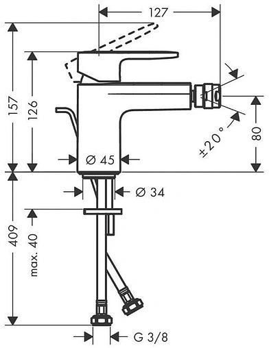 Смеситель для биде Hansgrohe Vernis Blend чёрный матовый 71210670