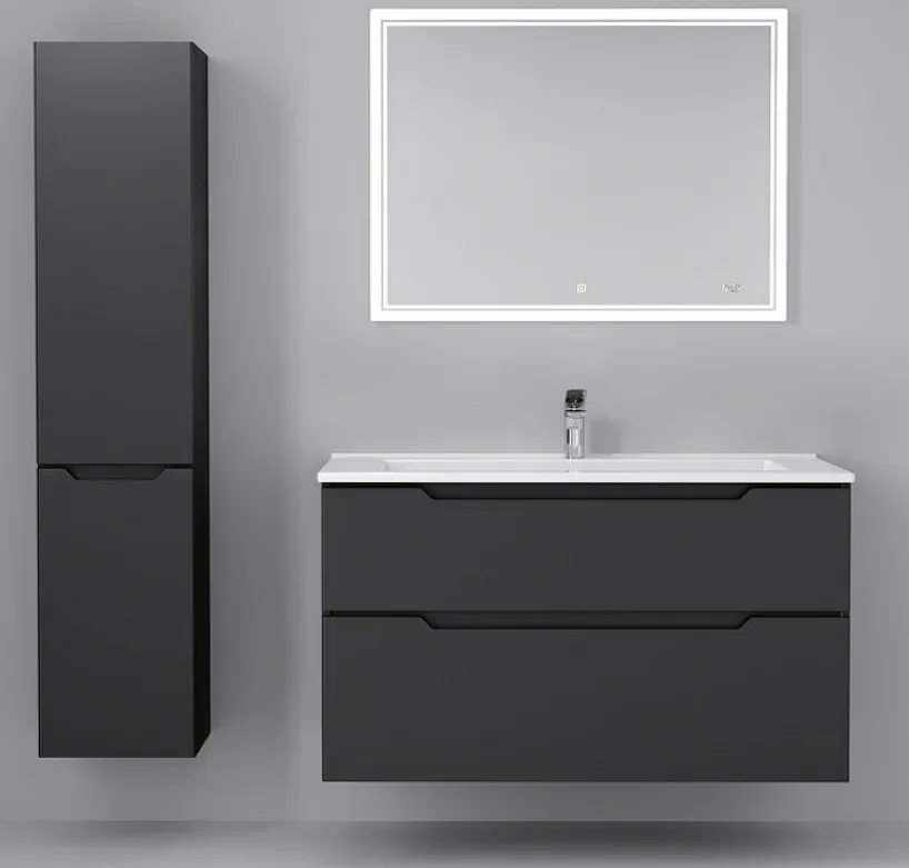 Тумба-умывальник подвесная Jorno Slide 105 антрацит Sli.01.105/P/A+4640021064740 Тумба-умывальник подвесная Jorno Slide 105 антрацит Sli.01.105/P/A+4640021064740, 5
