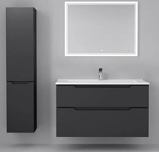 Тумба-умывальник подвесная Jorno Slide 105 антрацит Sli.01.105/P/A+4640021064740 Тумба-умывальник подвесная Jorno Slide 105 антрацит Sli.01.105/P/A+4640021064740