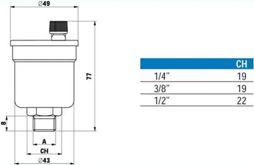 Воздухоотводчик автоматический ½&quot;н WATTS Minivent MV15 10004919