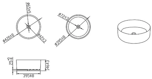 Раковина Bravat Affability 42 белый C22284W-ENG
