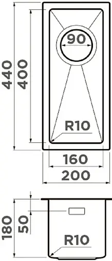 Мойка кухонная Omoikiri Taki 20-U/IF-GM вороненая сталь 4973105