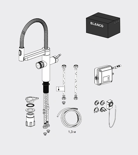 Смеситель для кухни с подключением к фильтру и выдвижным изливом Blanco Evol-S Pro нержавеющая сталь 526276