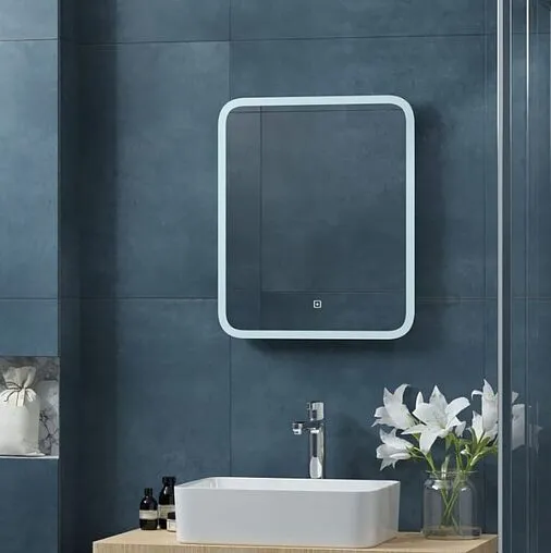 Зеркало с подсветкой Continent Bruno Led 80x60 белый ЗЛП163