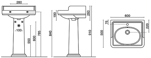 Раковина Kerama Marazzi Pompei 60 белый Po.wb.60 Раковина Kerama Marazzi Pompei 60 белый Po.wb.60